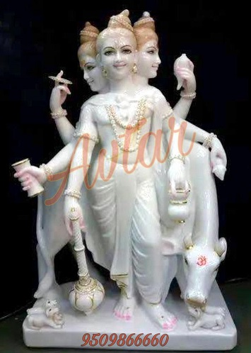 White Marble Dattatreya Statue